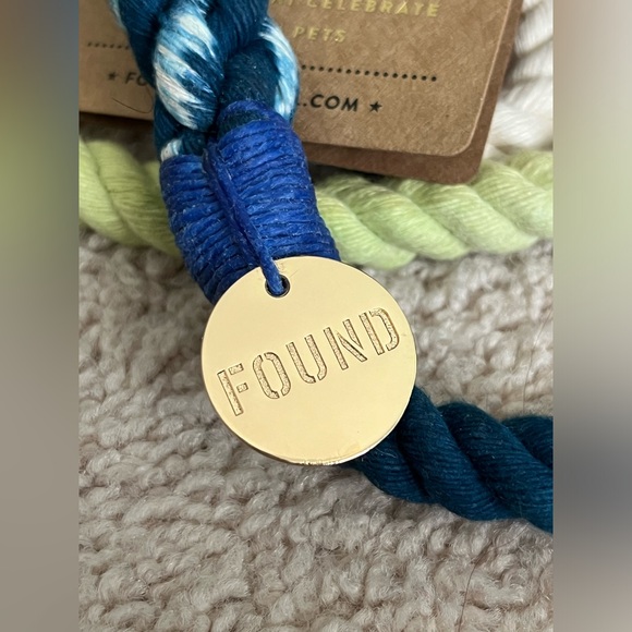 🎉HP🎉 Found My Dog Teal Blue Ombre Rope Knotted Twisted Leash Made in NY 🐕 - Picture 5 of 6